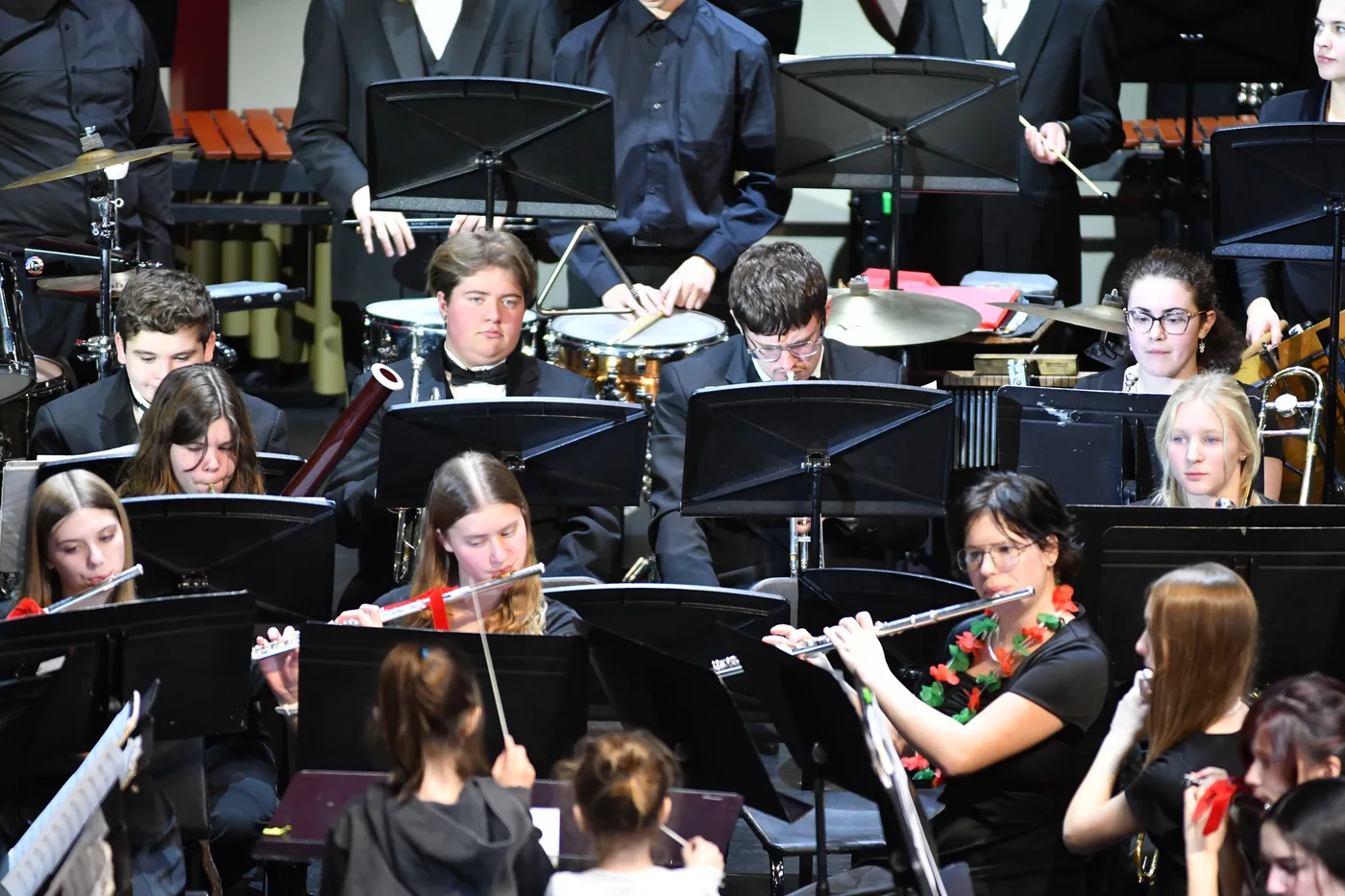 Students performing together as a concert ensemble in 2025