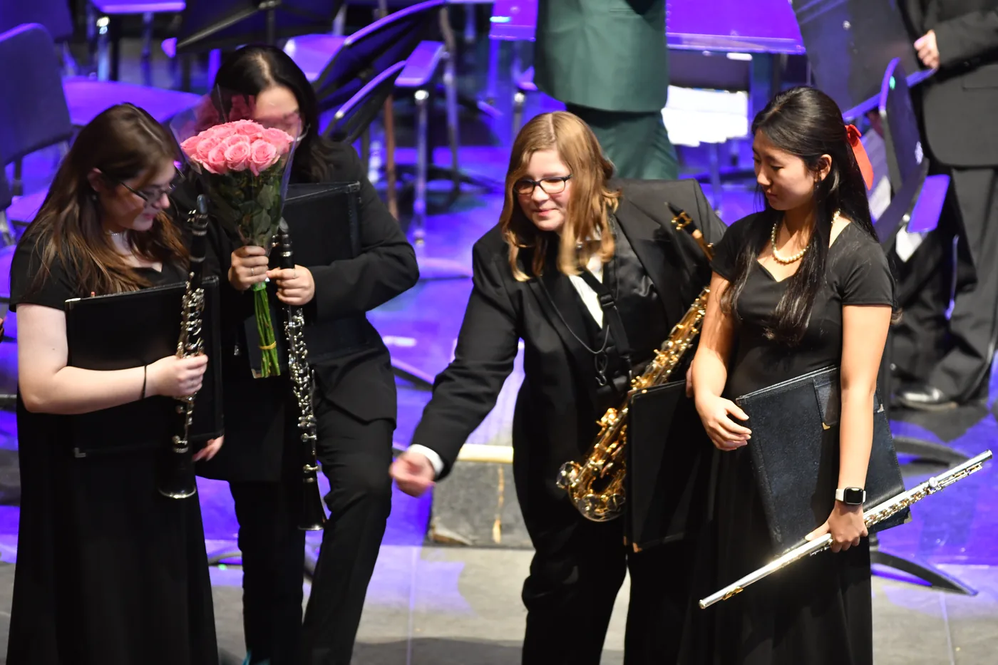 South Lyon woodwind players together at the December 2025 concert